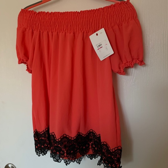 Orange Off The Shoulder Top - Picture 4 of 6